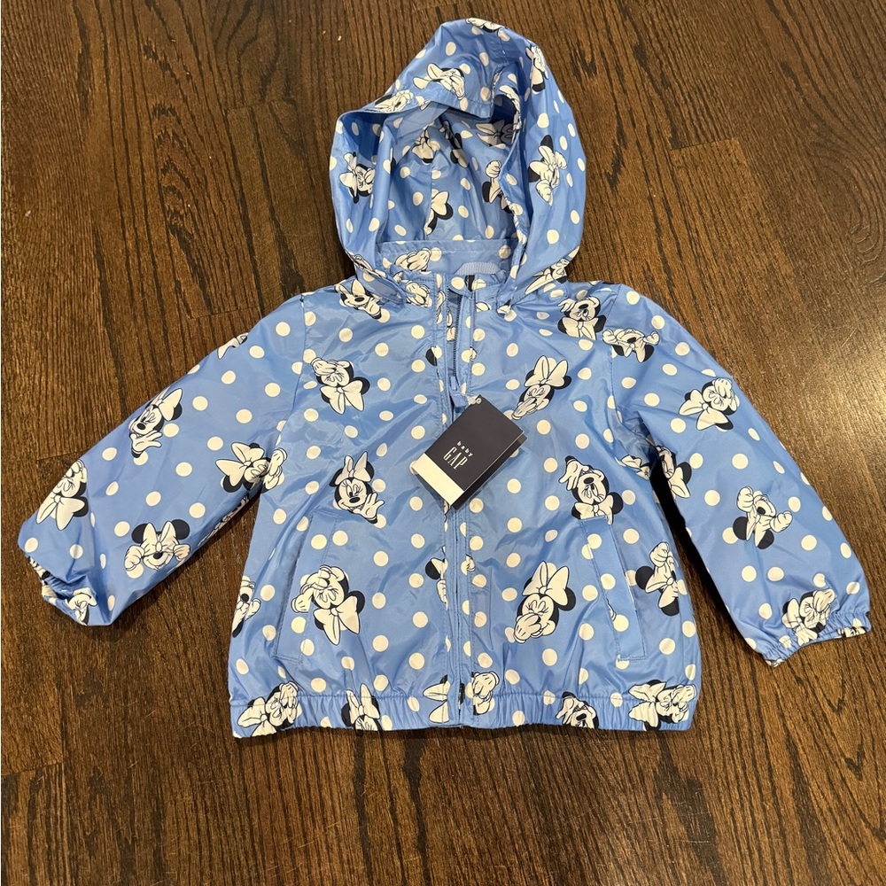 New with tags Disney Minnie Blue Polka Dots Baby Gap Girls 12-18 Month Jacket